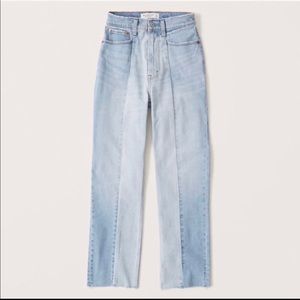 Abercrombie & Fitch Curve Love High Rise Straight Ankle Jeans
